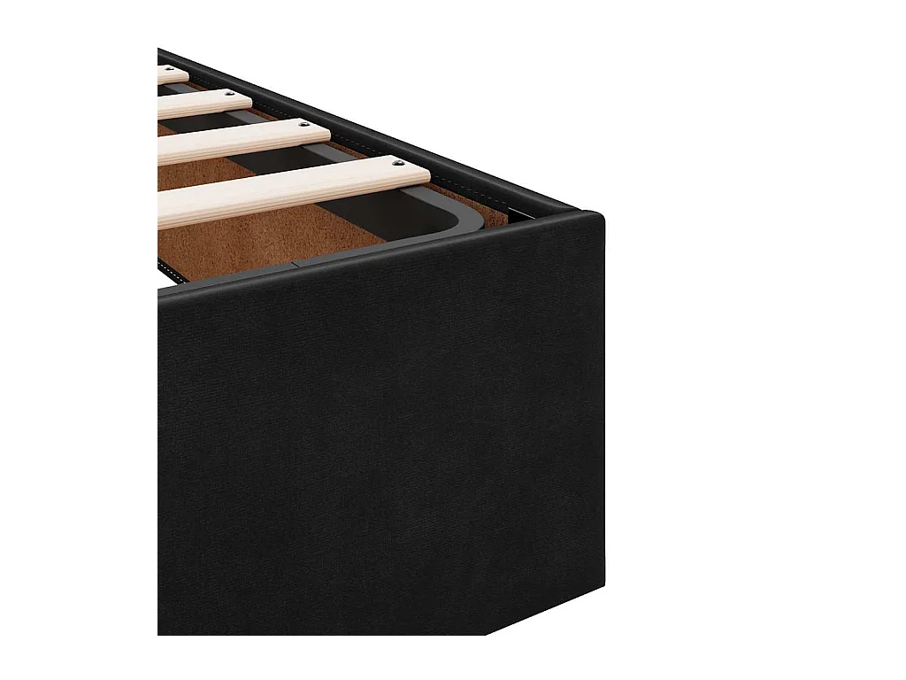 Lit simple | Lit adulte, enfant | Cadre de lit ottoman noir 90x190 cm velours
