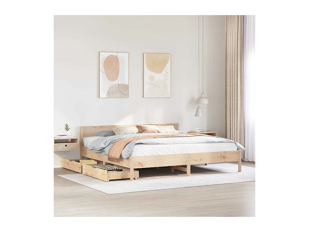 Lit double | Lit adulte | Cadre de lit 160x200 cm bois massif de pin