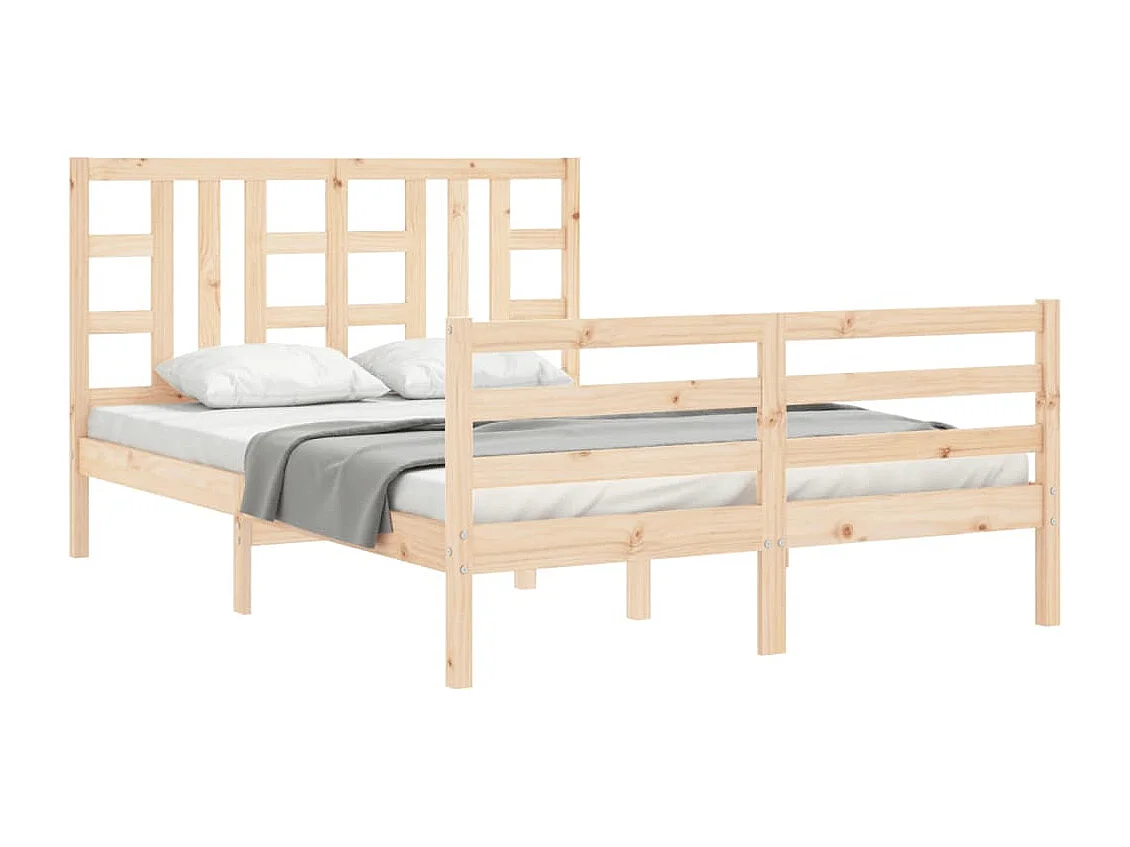 Lit double | Lit adulte | Cadre de lit bois de pin massif 135x190 cm