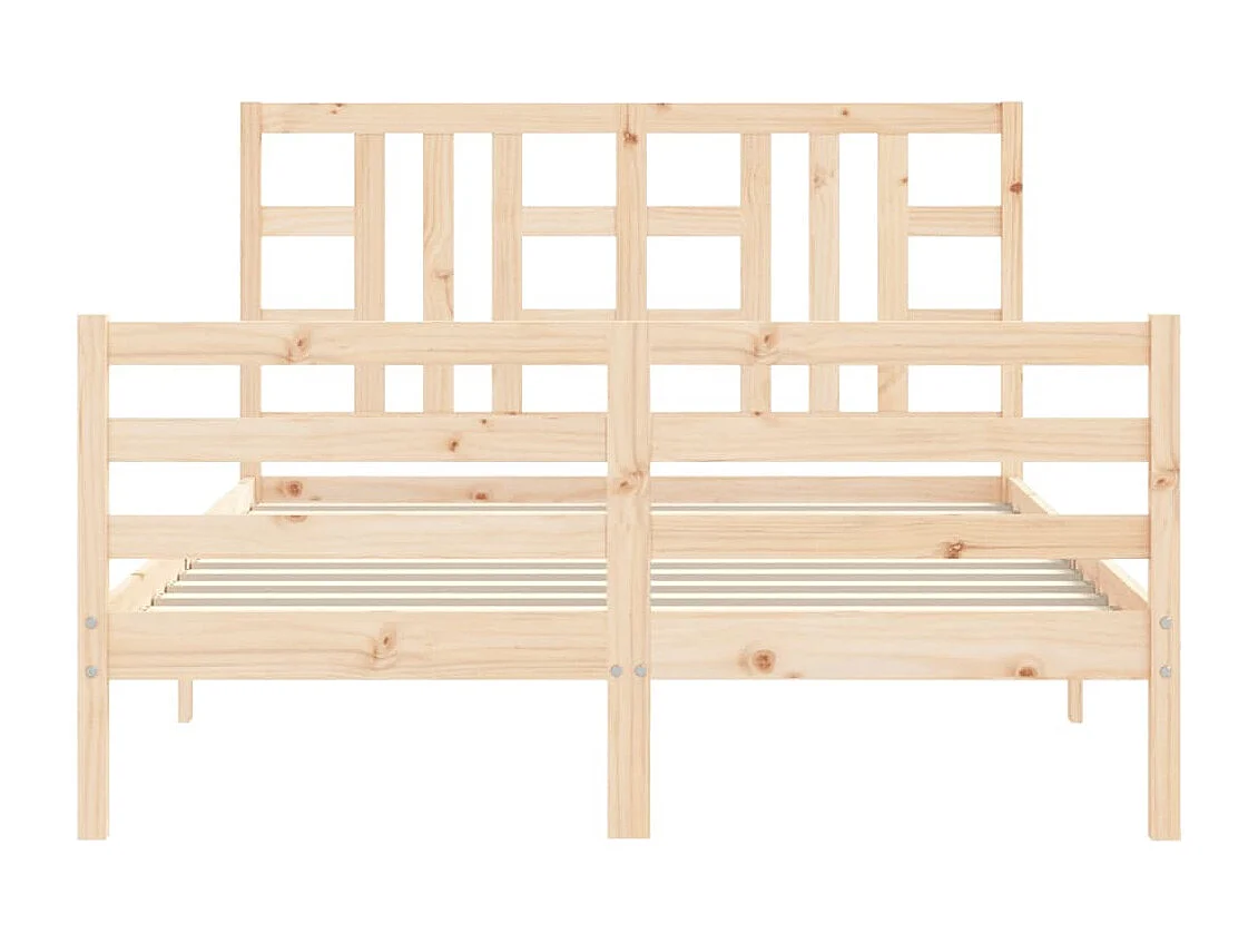 Lit double | Lit adulte | Cadre de lit bois de pin massif 135x190 cm