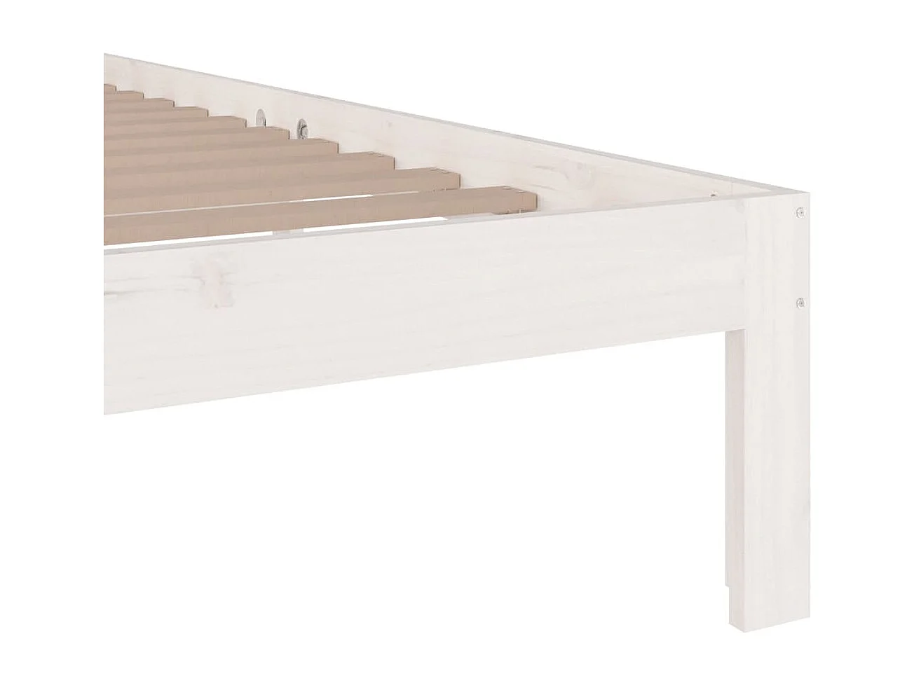 Lit double | Lit adulte | Cadre de lit blanc bois massif 180x200 cm