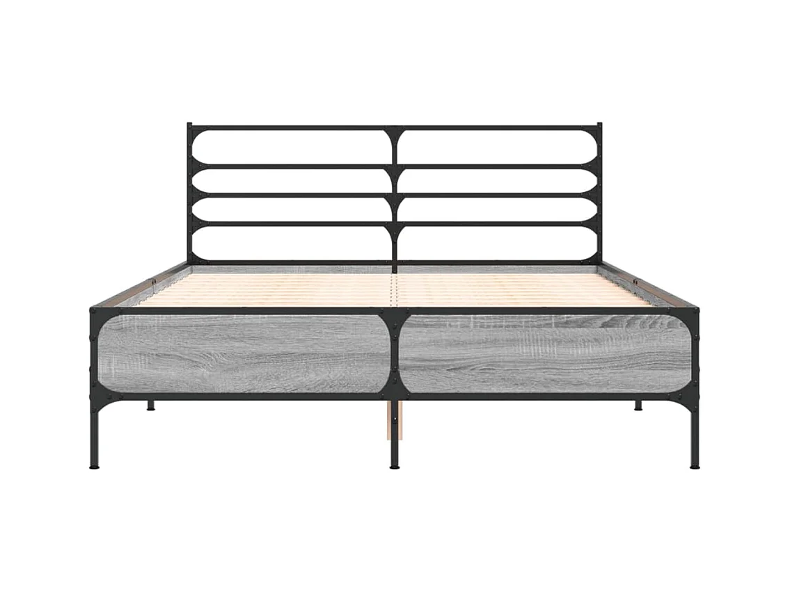 Lit double | Lit adulte | Cadre de lit sonoma gris 140x190 cm