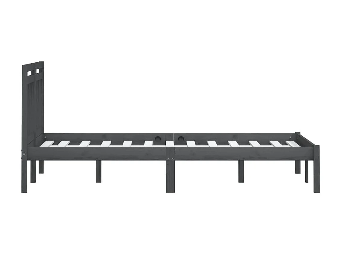 Lit double | Lit adulte | Cadre de lit gris bois massif 200x200 cm
