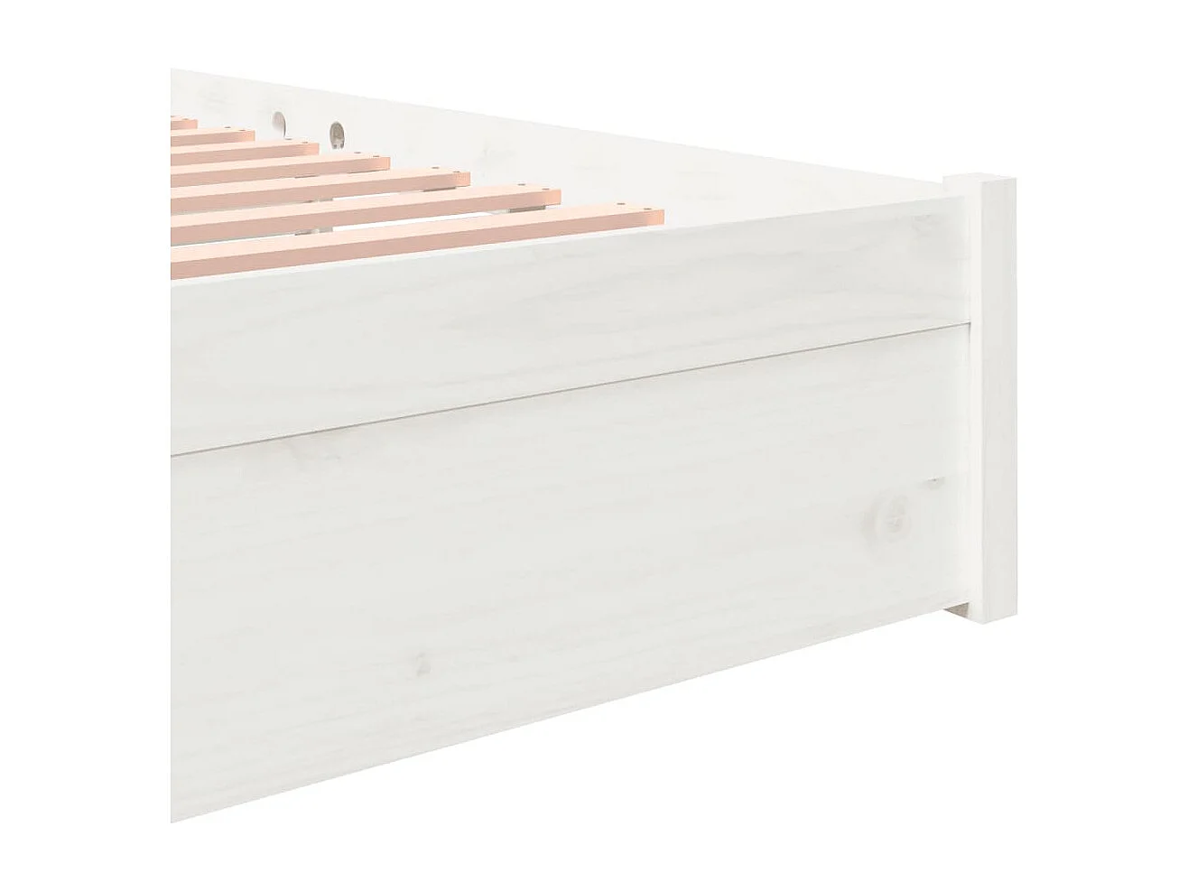 Lit double | Lit adulte | Cadre de lit blanc bois massif 180x200 cm