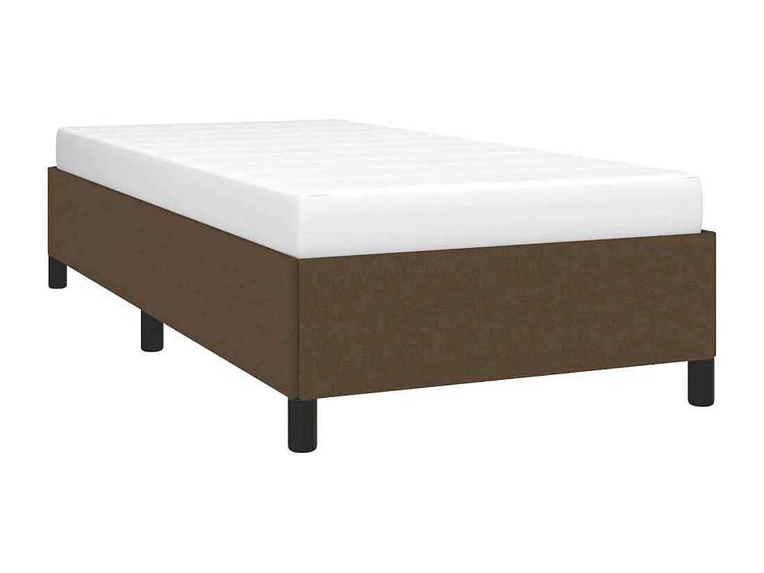 Lit simple | Lit adulte, enfant | Cadre de lit marron foncé 80x200 cm tissu