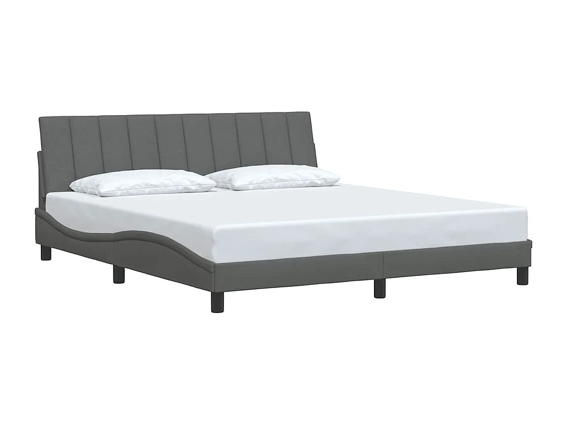 Letto per adulti | Letto matrimoniale | Giroletto senza Materasso Hanko Grigio Scuro 180x200 cm Tessuto