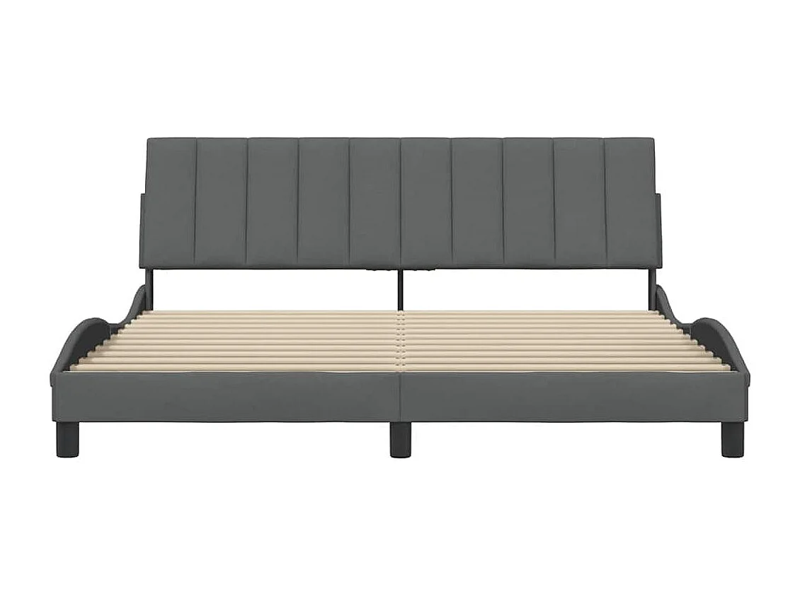 Letto per adulti | Letto matrimoniale | Giroletto senza Materasso Hanko Grigio Scuro 180x200 cm Tessuto