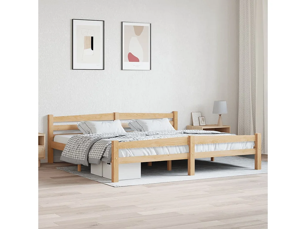 Lit double | Lit adulte | Cadre de lit bois massif de pin 200x200 cm