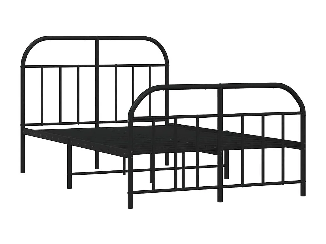 Lit simple | Lit adulte, enfant | Cadre de lit métal avec pied de lit noir 120x190cm