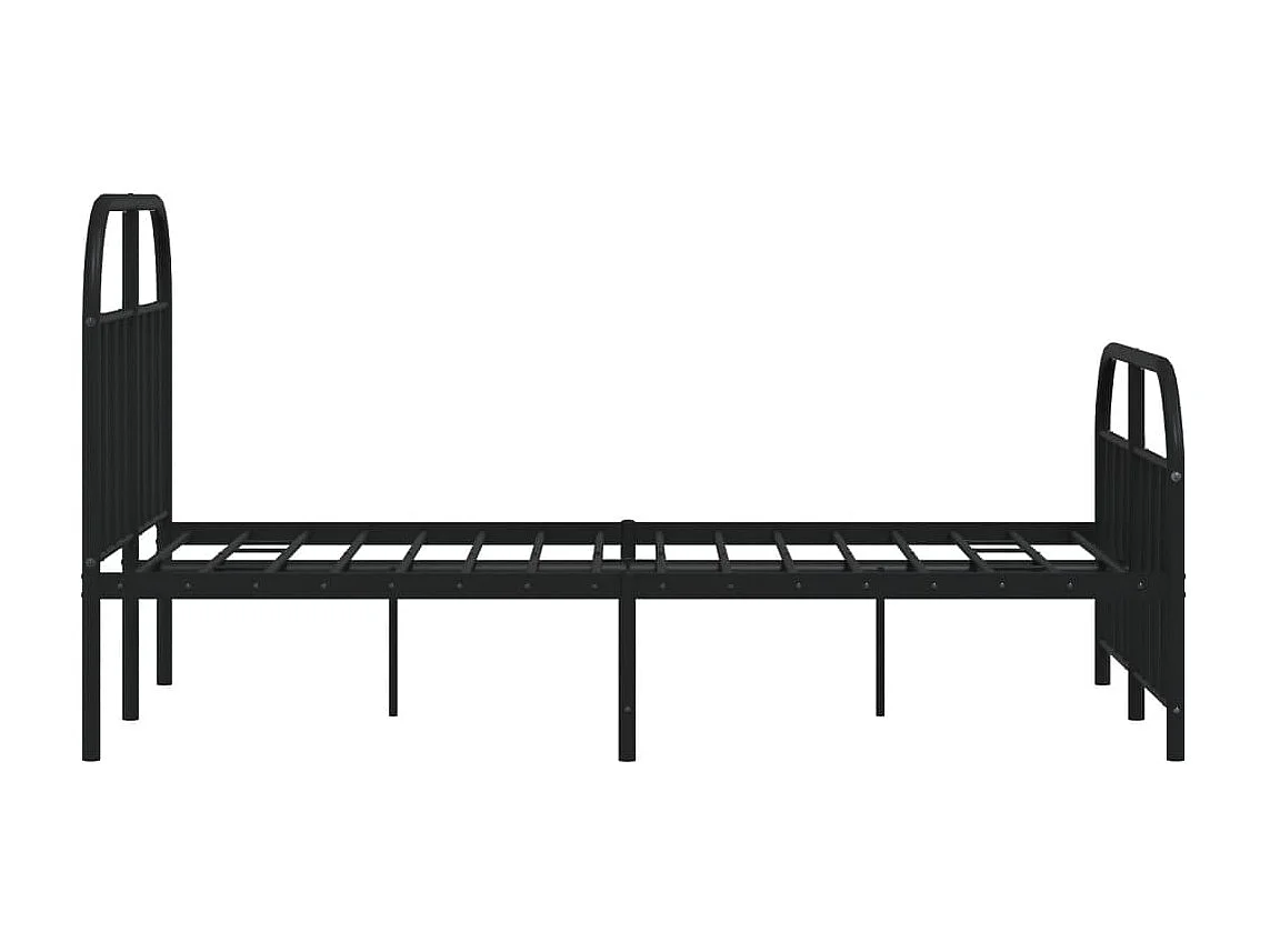 Lit simple | Lit adulte, enfant | Cadre de lit métal avec pied de lit noir 120x190cm