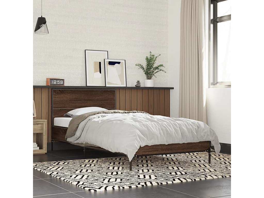 Lit simple | Lit adulte, enfant | Cadre de lit chêne marron 75x190 cm