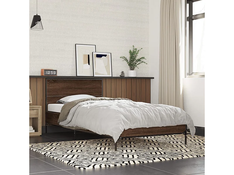 Lit simple | Lit adulte, enfant | Cadre de lit chêne marron 75x190 cm