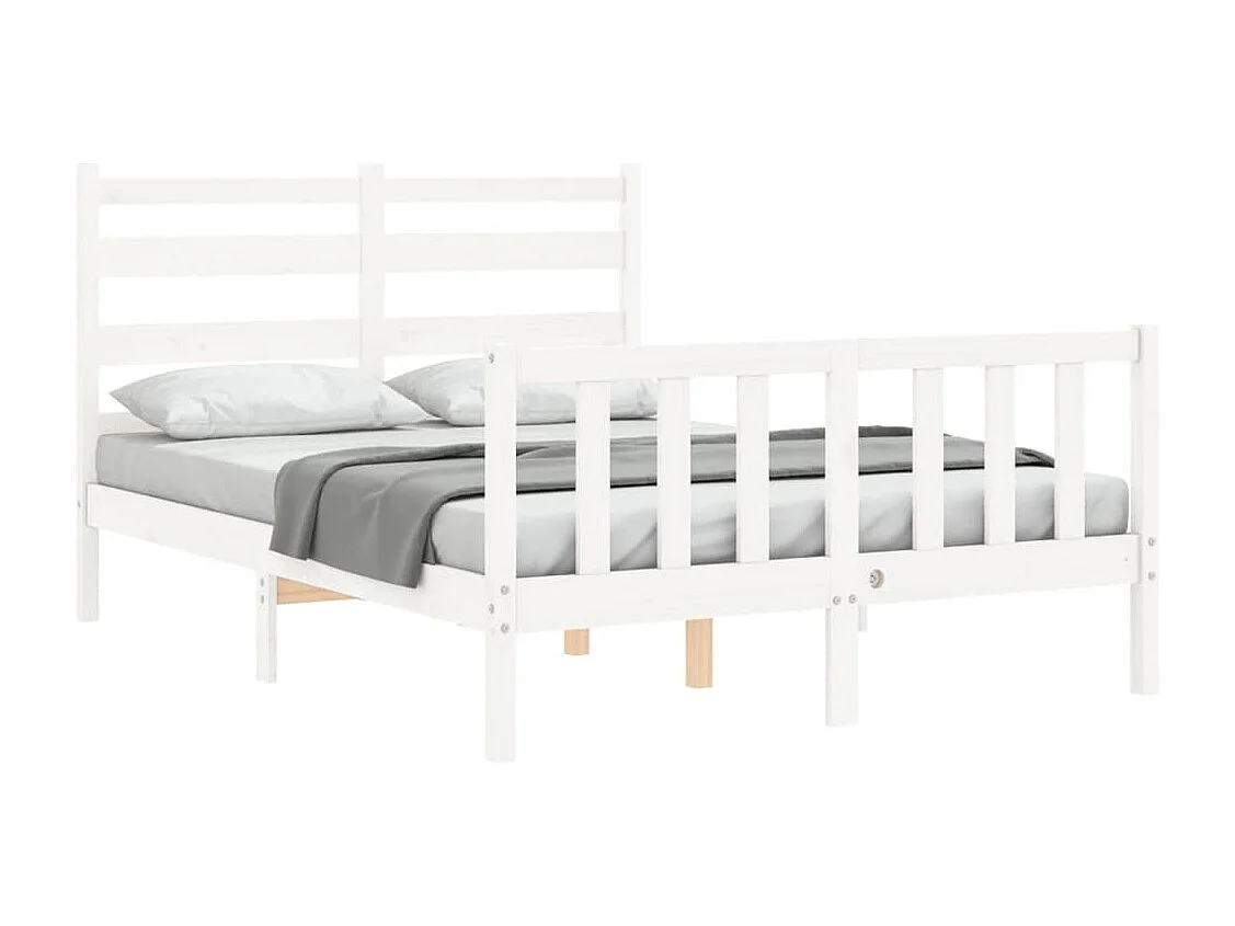 Lit simple | Lit adulte, enfant | Cadre de lit blanc 120x200 cm bois de pin massif