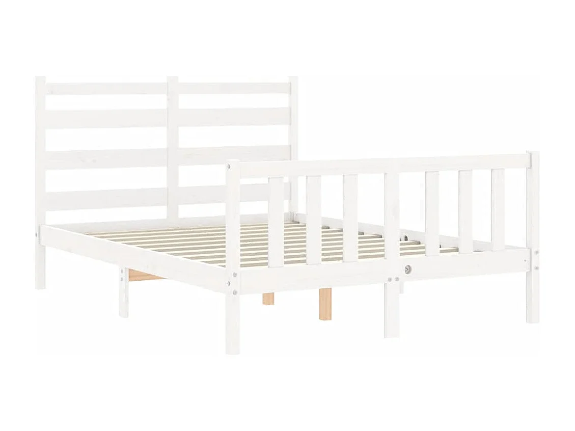 Lit simple | Lit adulte, enfant | Cadre de lit blanc 120x200 cm bois de pin massif
