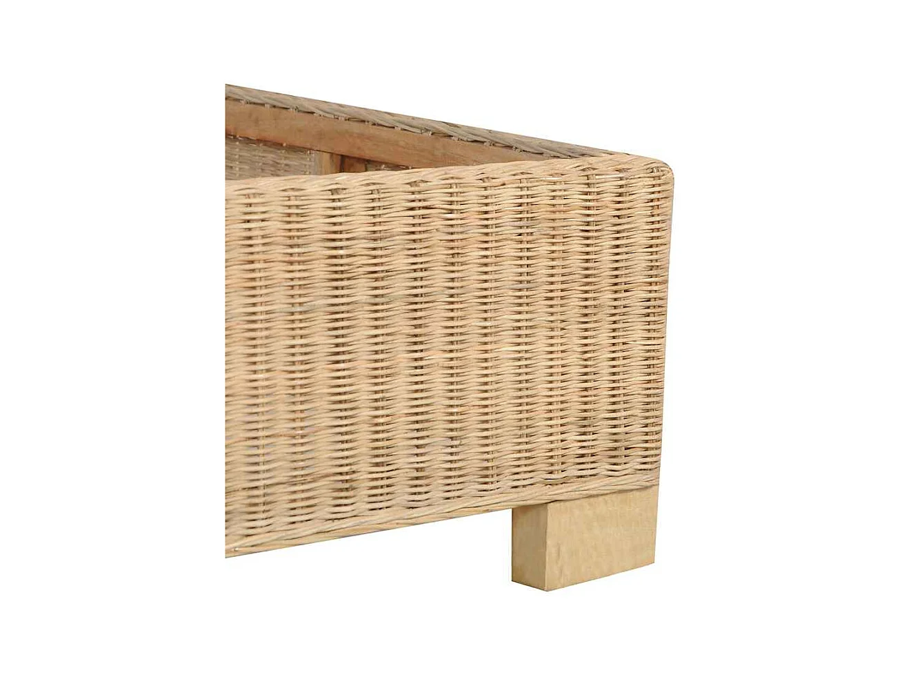 Lit double | Lit adulte | Cadre de lit avec tête de lit rotin véritable 160x200 cm