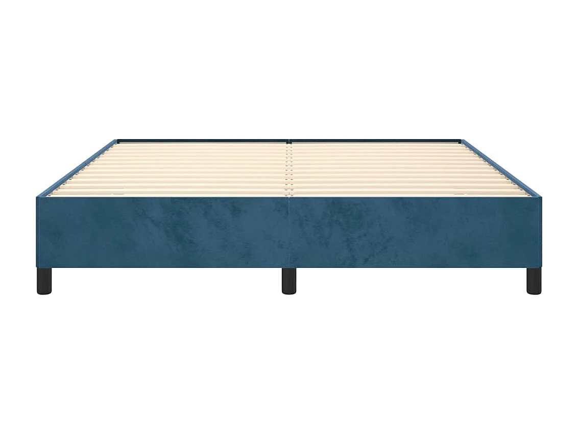 Lit double | Lit adulte | Cadre de lit bleu foncé 160x200 cm velours