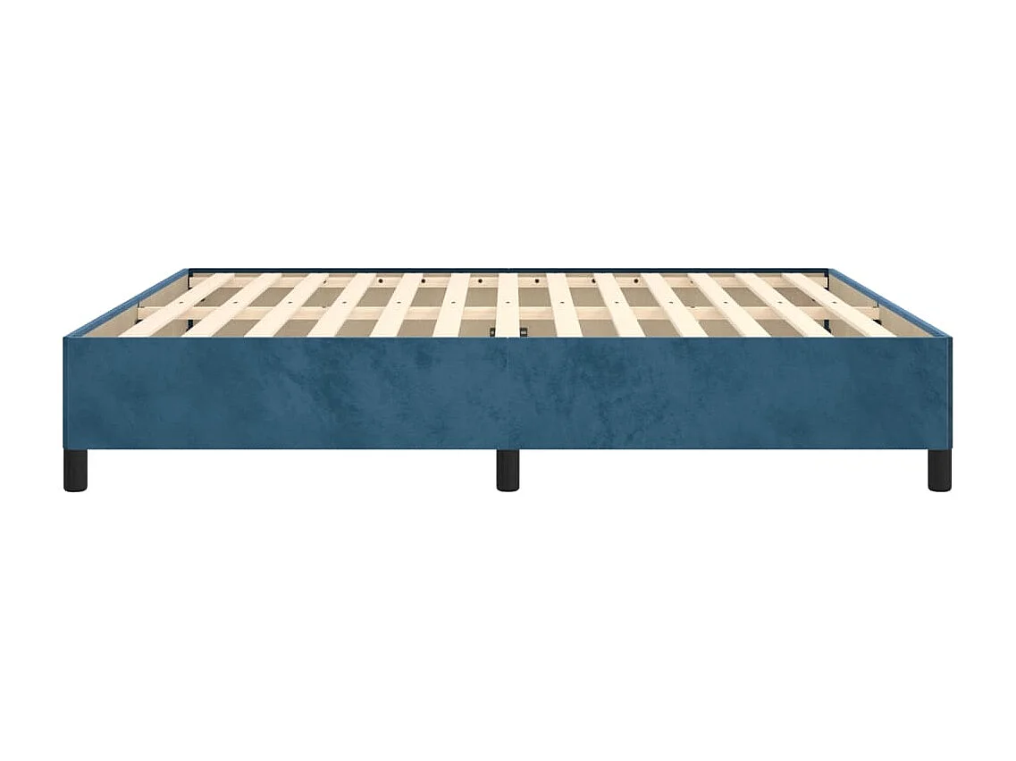 Lit double | Lit adulte | Cadre de lit bleu foncé 160x200 cm velours