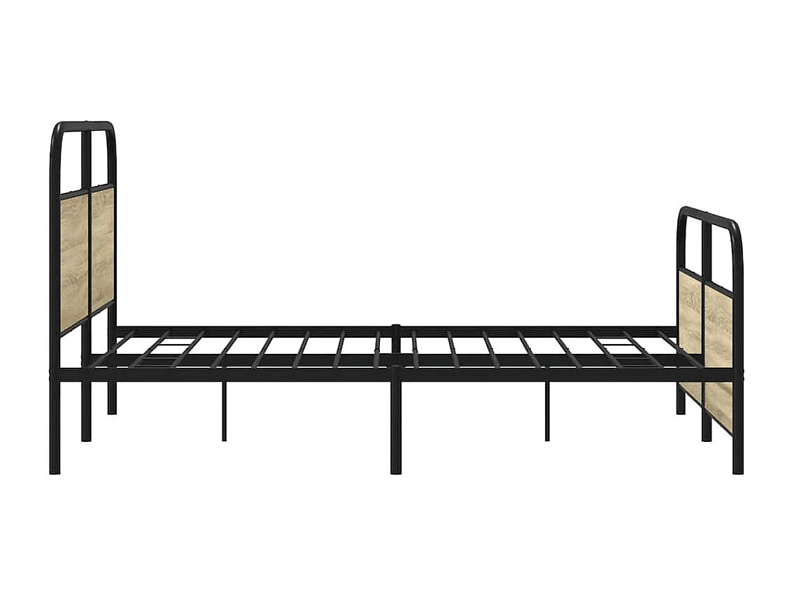 Letto per adulti | Letto matrimoniale | Giroletto senza Materaso in Metallo Rovere Sonoma 160x200 cm