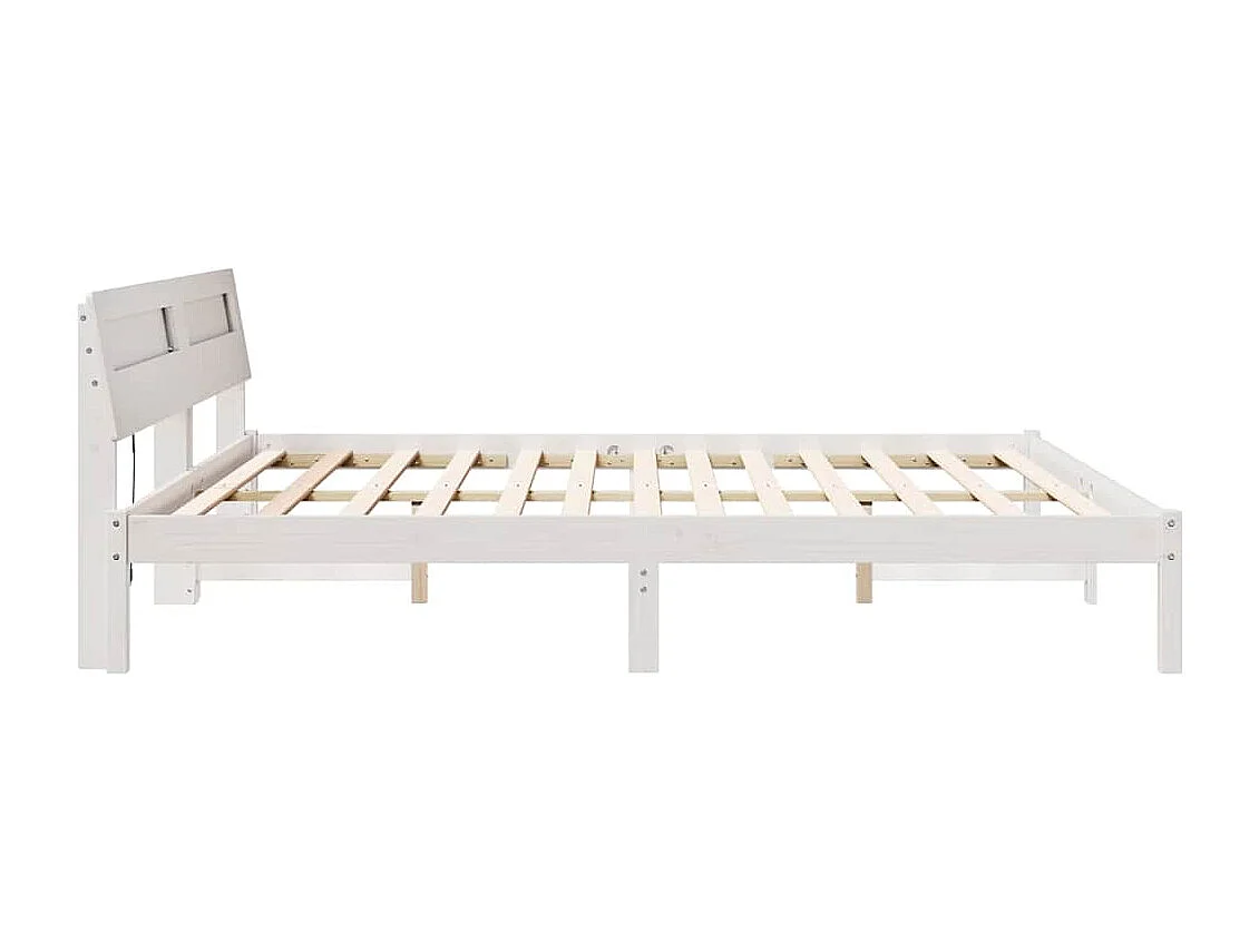 Lit double | Lit adulte | Cadre de lit Blanc 180x200 cm Bois massif en pin