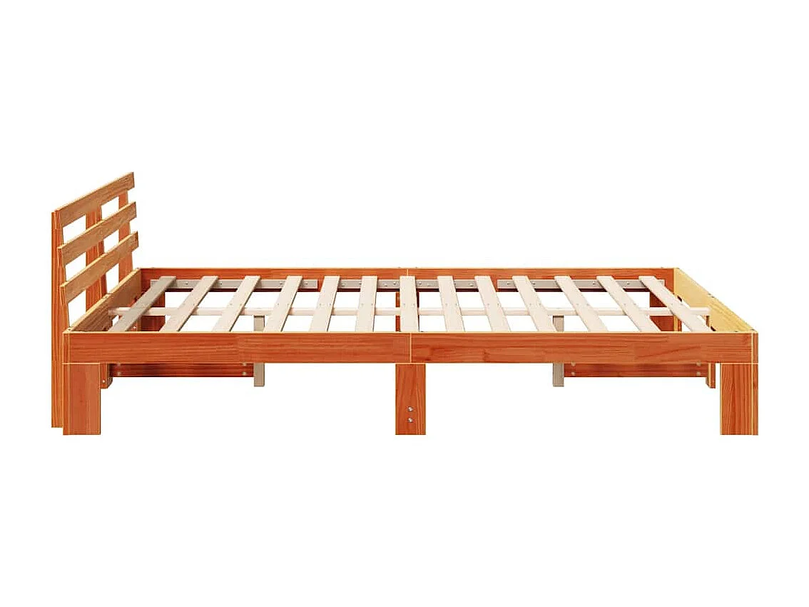 Lit double | Lit adulte | Cadre de lit Marron 160x200 cm Bois de pin massif