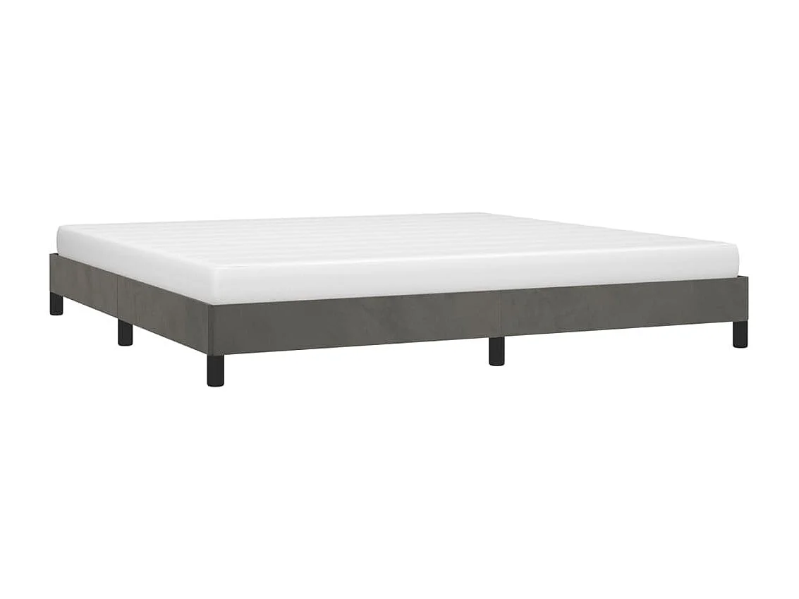 Lit double | Lit adulte | Cadre de lit gris foncé 200x200 cm velours