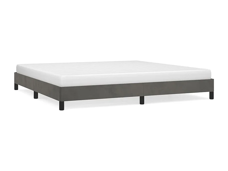 Lit double | Lit adulte | Cadre de lit gris foncé 200x200 cm velours