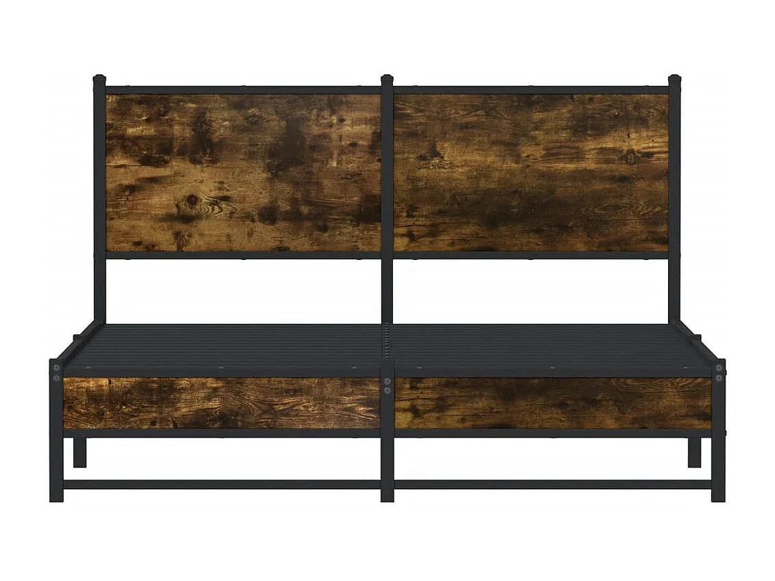 Lit double | Lit adulte | Cadre de lit en métal chêne fumé 140x200 cm