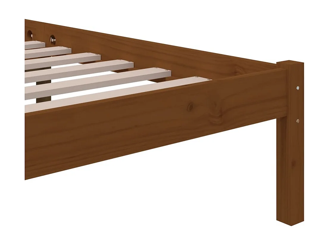 Lit simple | Lit adulte, enfant | Cadre de lit marron miel bois massif 90x200 cm