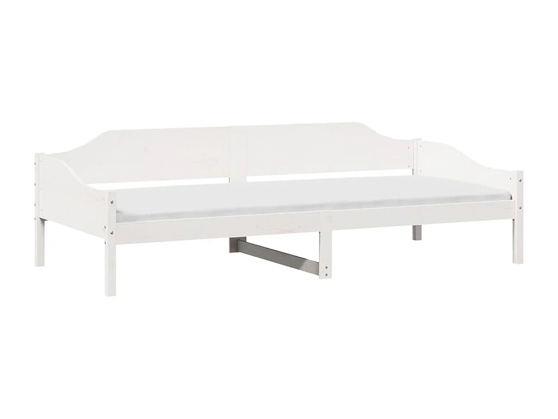 Lit simple | Lit adulte, enfant | Cadre de lit blanc 90x200 cm bois de pin massif