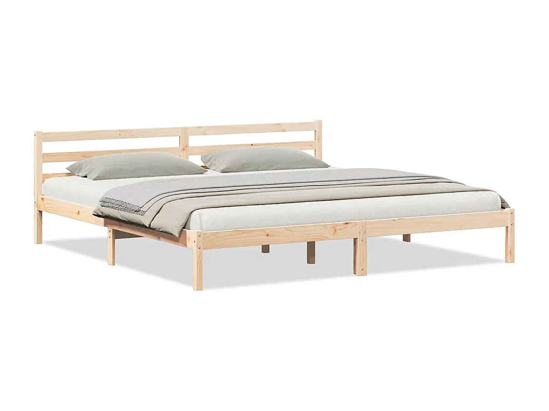 Lit double | Lit adulte | Cadre de lit Marron 210x200 cm Bois massif en pin