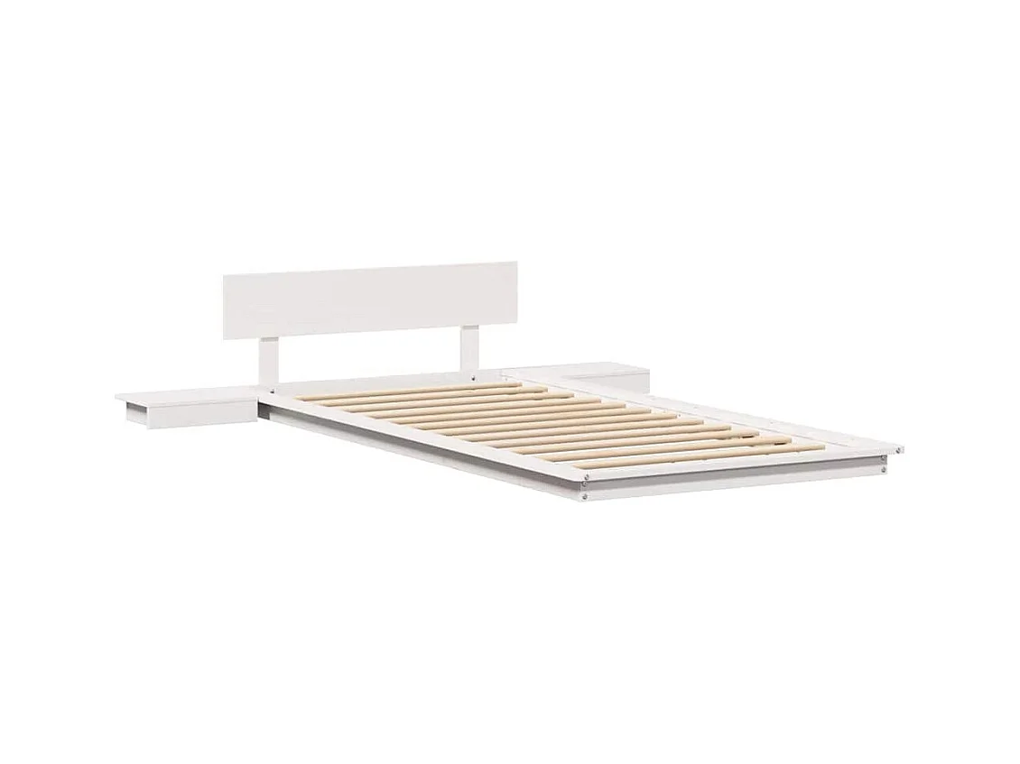 Lit simple | Lit adulte, enfant | Cadre de lit Blanc 90x190 cm bois