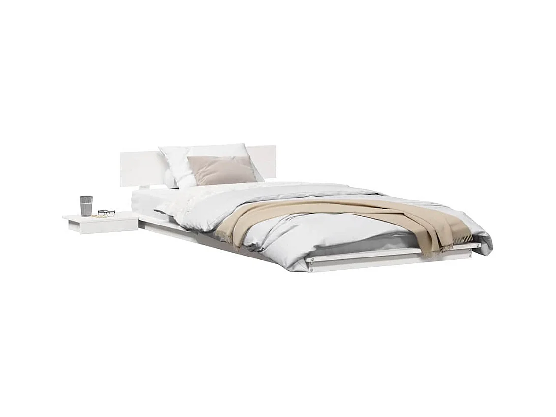 Lit simple | Lit adulte, enfant | Cadre de lit Blanc 90x190 cm bois