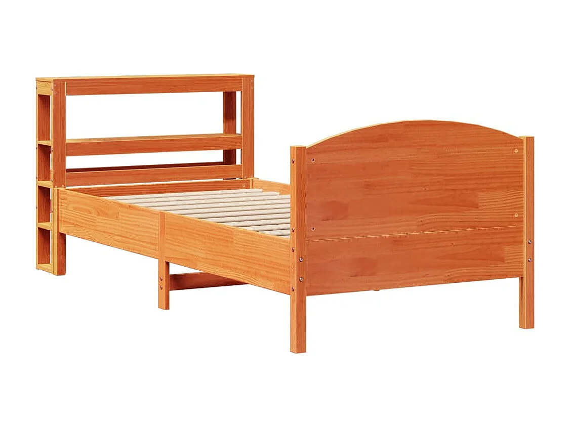 Lit simple | Lit adulte, enfant | Cadre de lit cire marron 75x190 cm bois pin massif