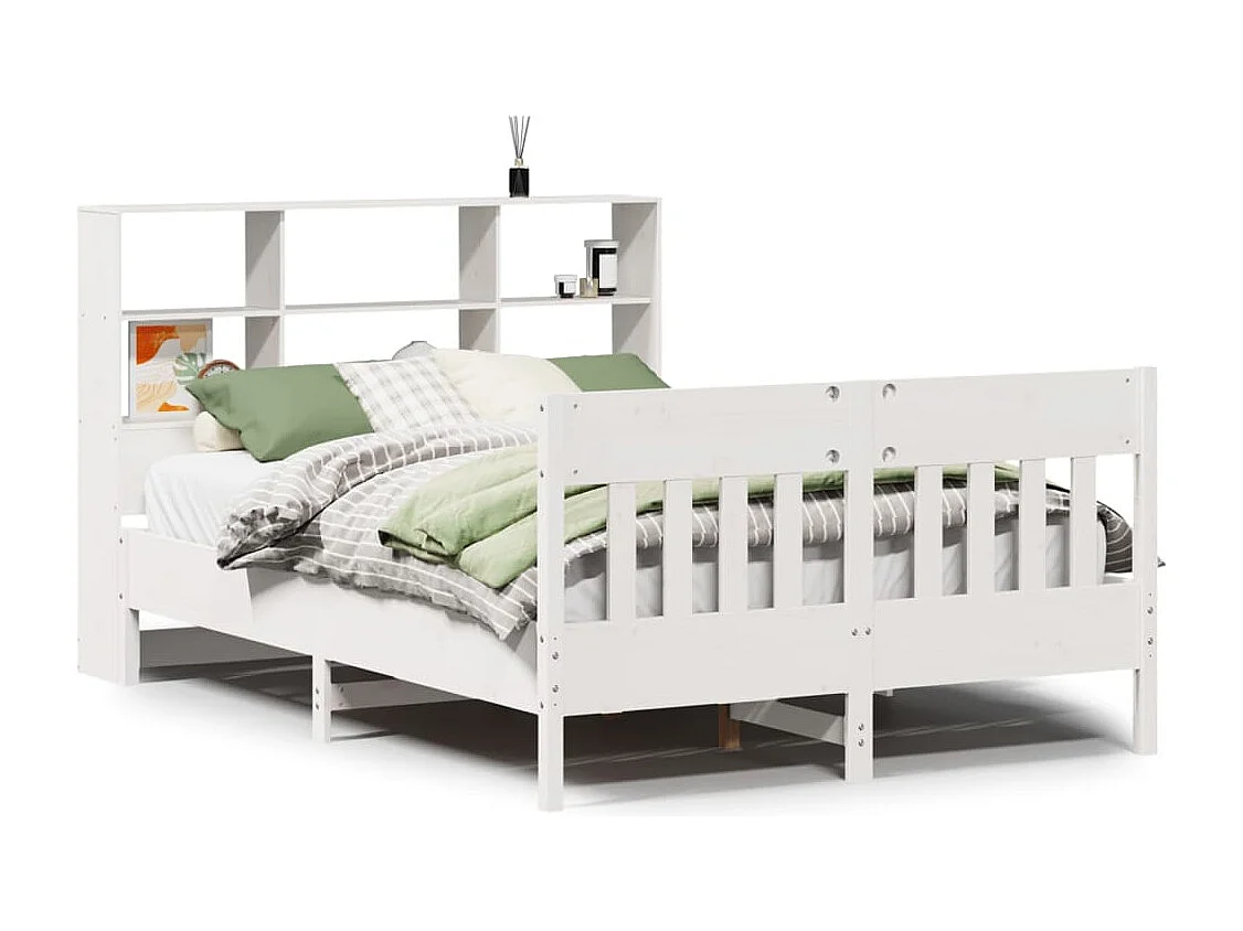 Lit simple | Lit adulte, enfant | Cadre de lit blanc 120x190 cm bois de pin massif