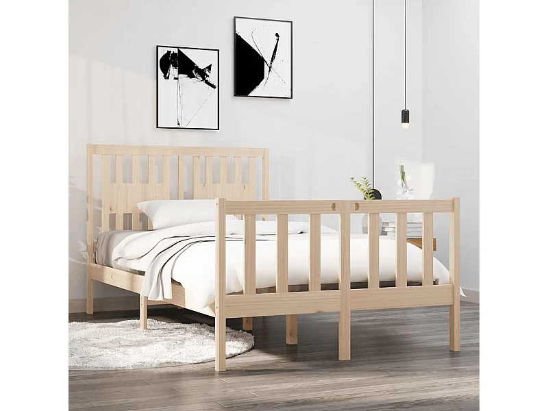 Lit simple | Lit adulte, enfant | Cadre de lit 120x190 cm bois massif