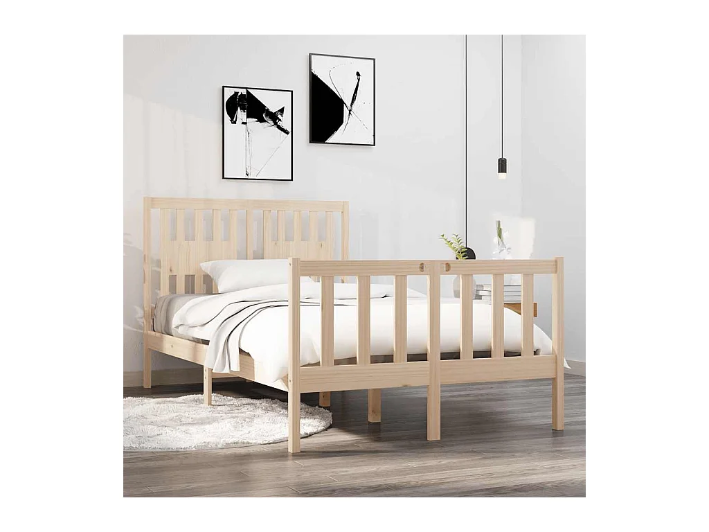 Lit simple | Lit adulte, enfant | Cadre de lit 120x190 cm bois massif