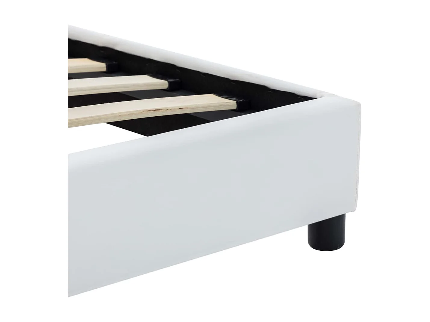 Lit simple | Lit adulte, enfant | Cadre de lit Blanc Similicuir 100x200 cm