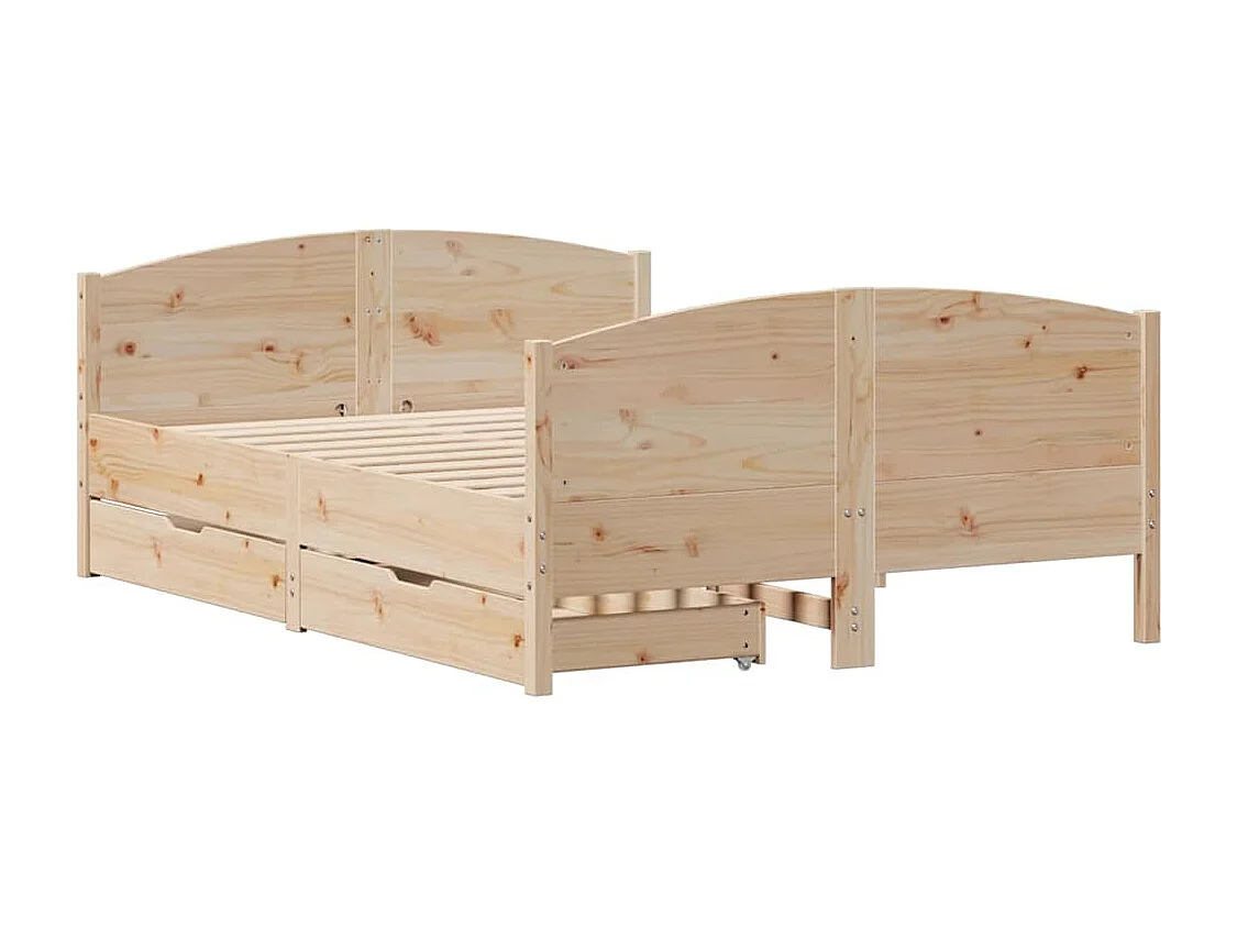 Lit double | Lit adulte | Cadre de lit 135x190 cm bois de pin massif