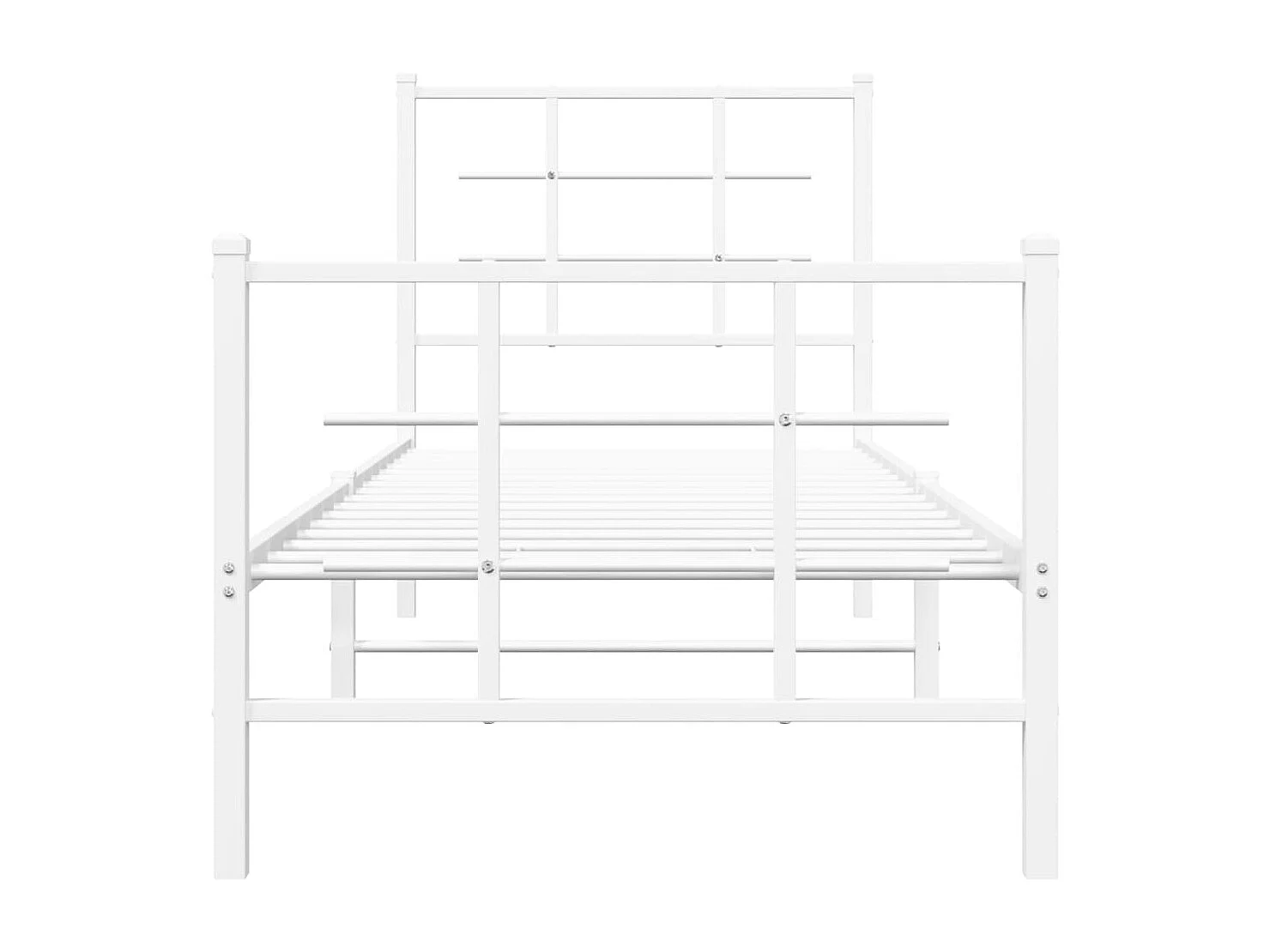 Lit simple | Lit adulte, enfant | Cadre de lit métal avec pied de lit blanc 80x200cm