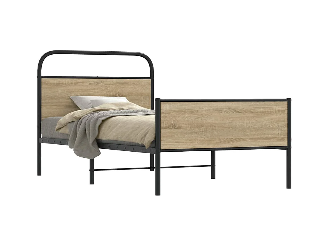 Letto per adulti | Letto singolo | Giroletto senza Materasso Rovere Sonoma 100x190cm in Truciolato