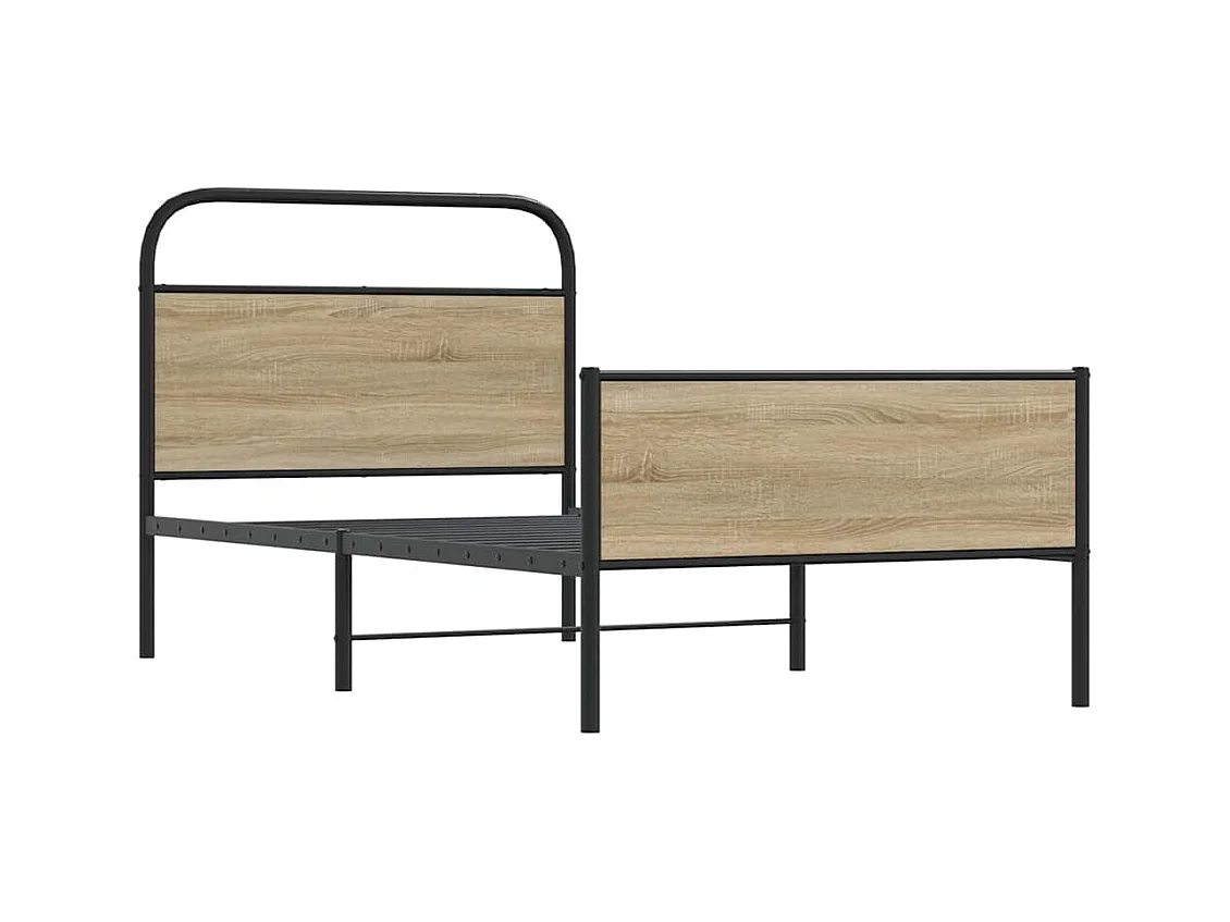 Letto per adulti | Letto singolo | Giroletto senza Materasso Rovere Sonoma 100x190cm in Truciolato