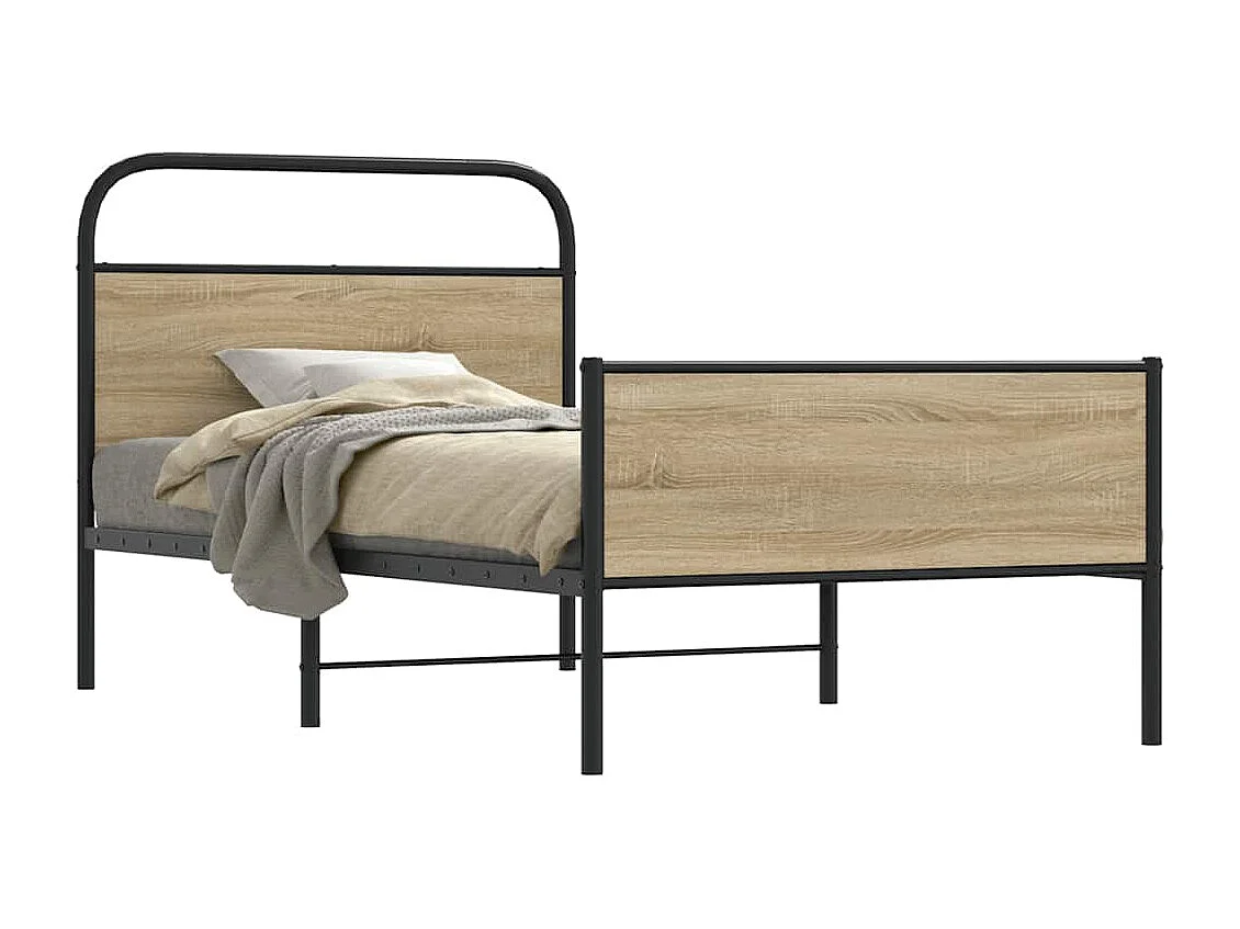 Letto per adulti | Letto singolo | Giroletto senza Materasso Rovere Sonoma 100x190cm in Truciolato
