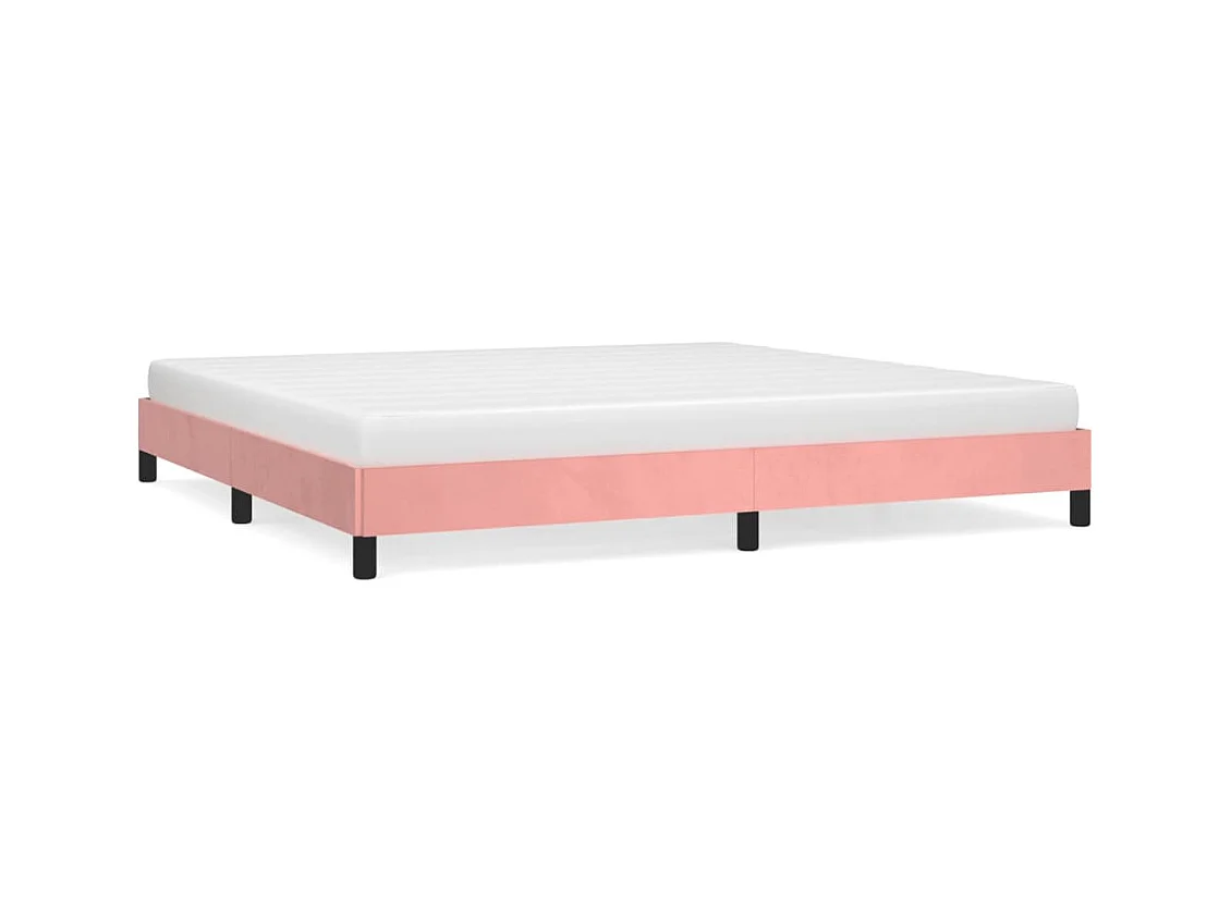 Lit double | Lit adulte | Cadre de lit rose 200x200 cm velours