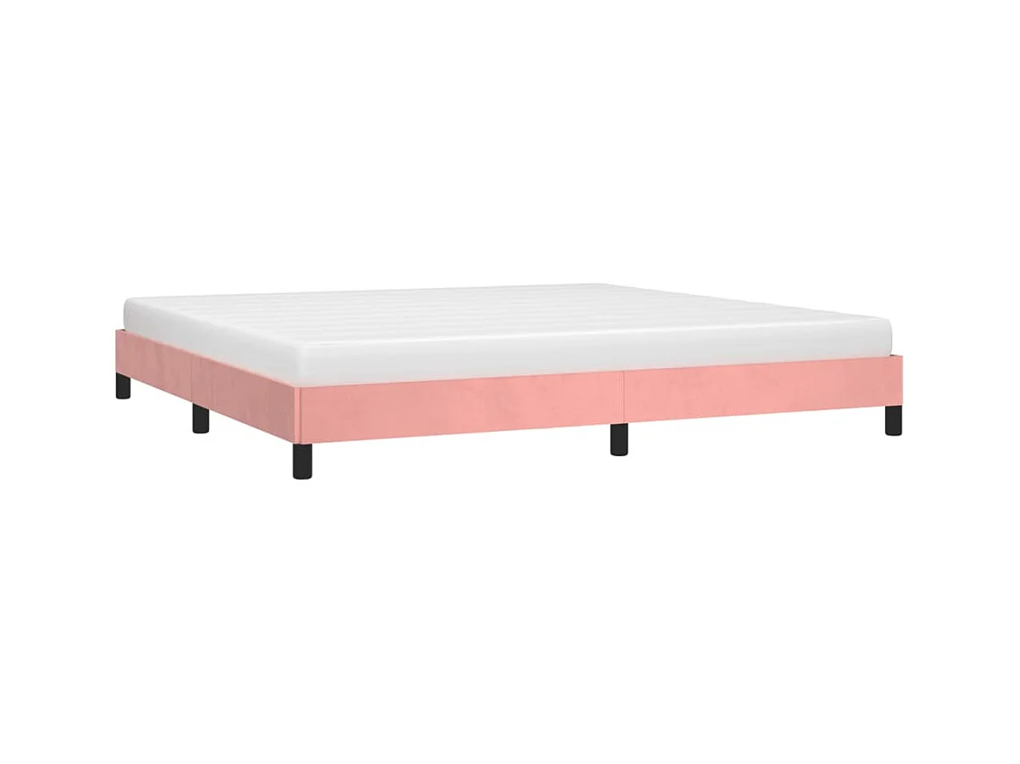 Lit double | Lit adulte | Cadre de lit rose 200x200 cm velours