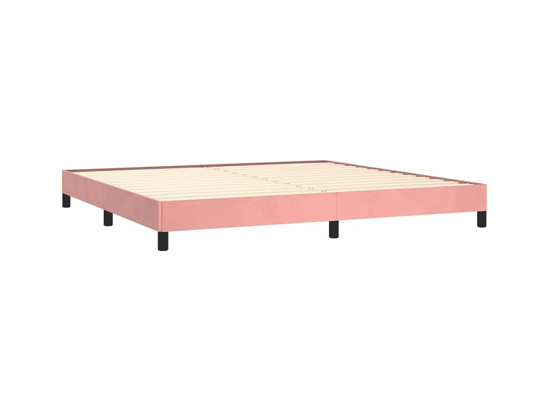 Lit double | Lit adulte | Cadre de lit rose 200x200 cm velours