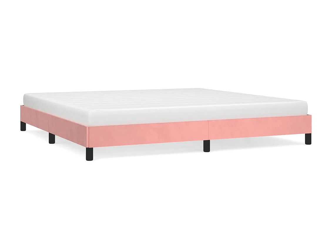 Lit double | Lit adulte | Cadre de lit rose 200x200 cm velours