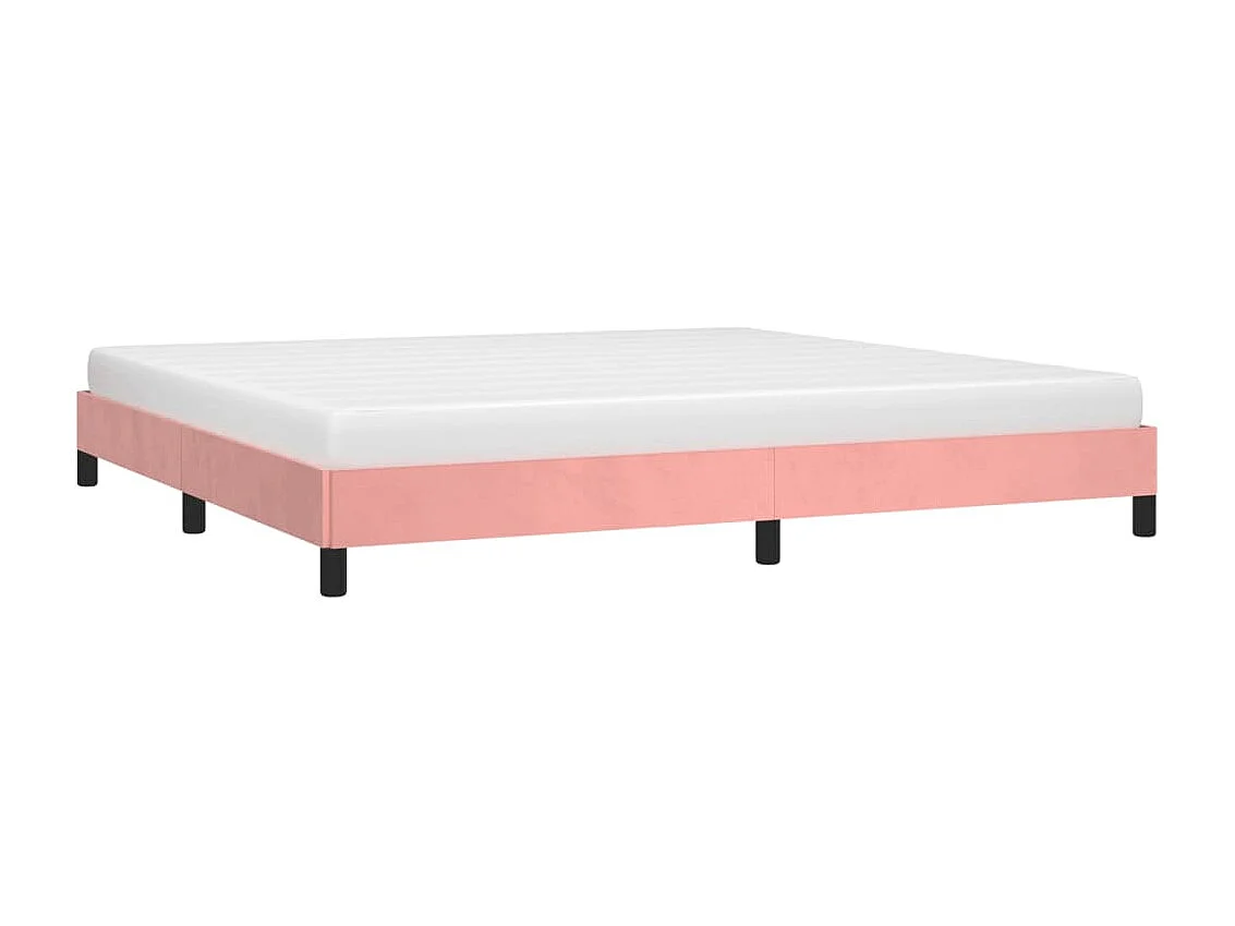 Lit double | Lit adulte | Cadre de lit rose 200x200 cm velours