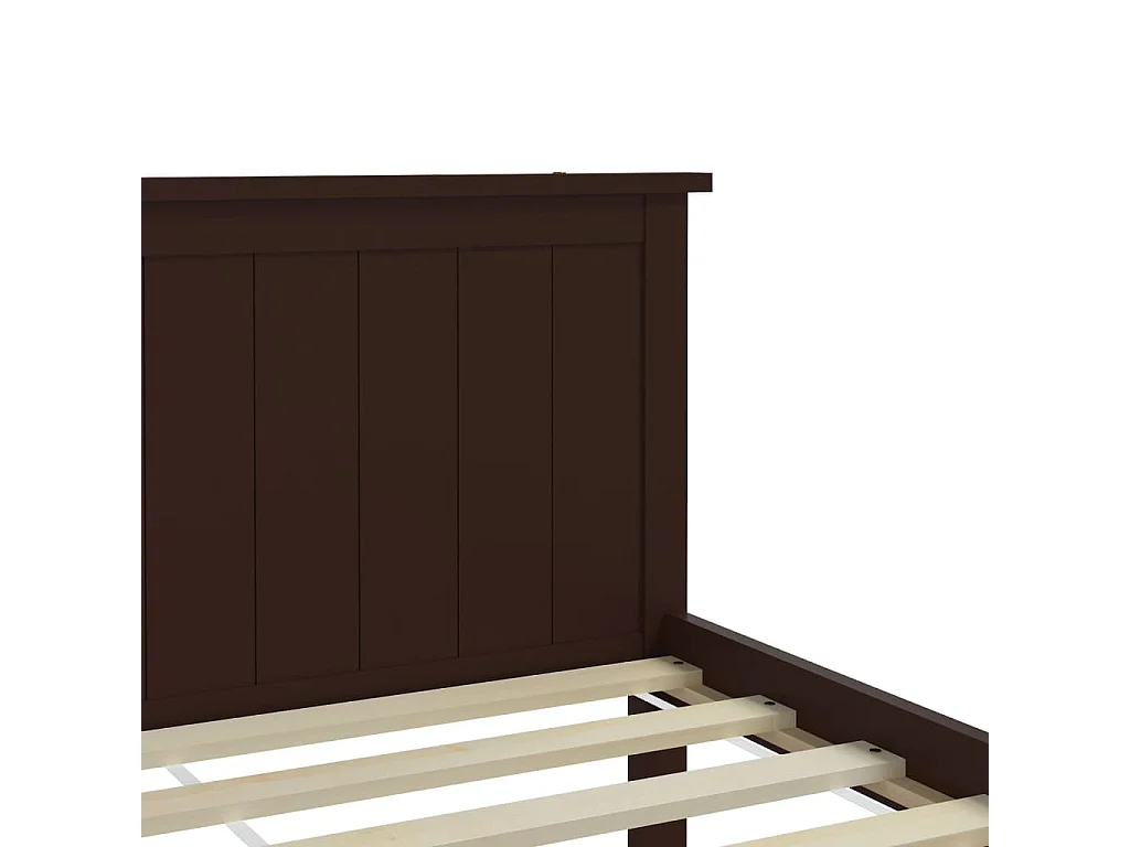 Lit simple | Lit adulte, enfant | Cadre de lit marron foncé pin massif 120x200 cm