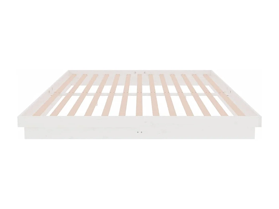 Lit double | Lit adulte | Cadre de lit blanc bois massif 200x200 cm
