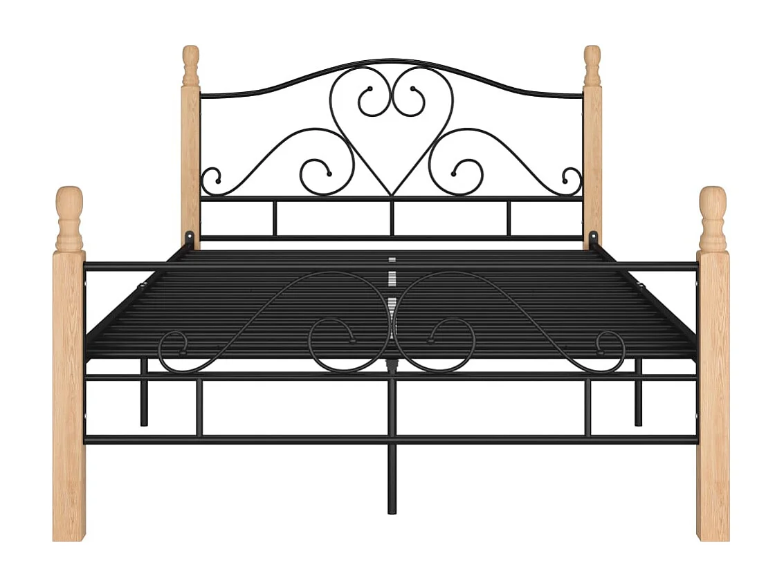 Lit simple | Lit adulte, enfant | Cadre de lit noir métal 120x200 cm